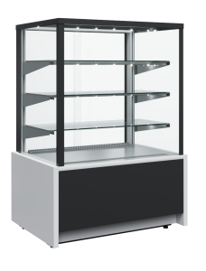 Витрина кондитерская Carboma KC70 VH 1,3-1 LIGHT Chocolate 9006-9005 (ВХСв-1,3д Cube ТЕХНО)
