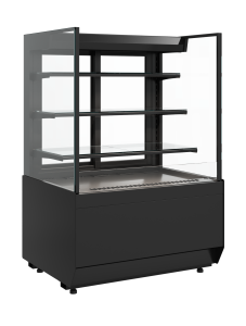Витрина кондитерская Carboma KC70 VM 1,3-2 STANDARD 9005 (открытая, прямая боковина, версия 2.0)