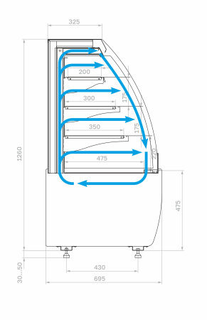Горка холодильная Carboma K70 VM 1,3-2 STANDARD 9005-0109 (версия 2.0)