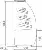 Витрина хлебная Carboma K70 N 1,3-1 LIGHT Bread 0013-0430 (со стеклом)