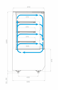 Витрина кондитерская Carboma KC70 VM 0,9-1 LIGHT 9005 (версия 2.0)