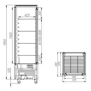 Витрина кондитерская Carboma D4 VM 400-1 1015-0102 (R400С бежево-коричневый)