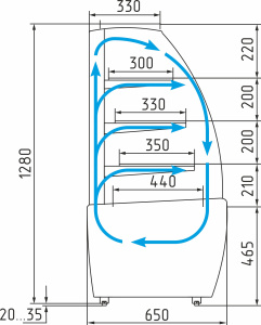 Витрина кондитерская Carboma K70 VM 0,9-1 LIGHT 0011-9005 (ВХСв-0,9д ТЕХНО)