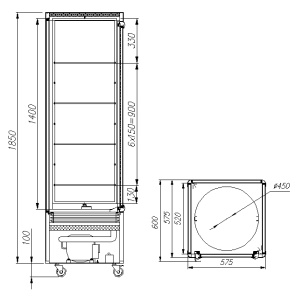 Витрина кондитерская Carboma D4 VM 400-2 0109-0102 (R400Cвр Люкс коричнево-золотой)